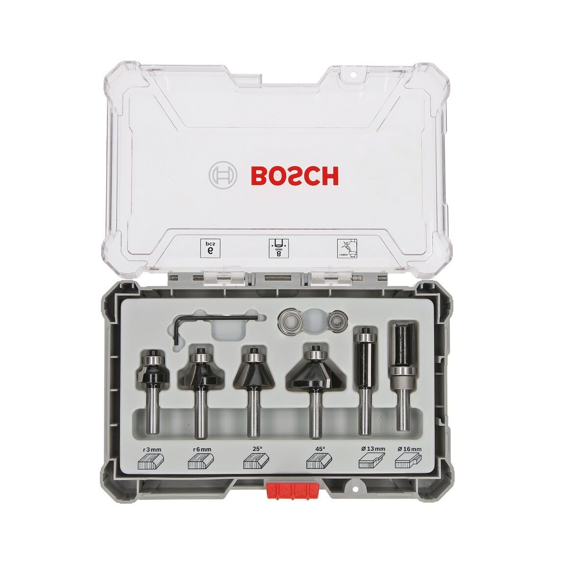 Bosch Pro Freze Seti 6 'lı Karışık 8 mm şaftlı