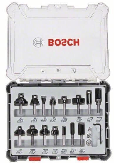 Bosch Pro Freze Seti 15 'li Karışık 6mm şaftlı