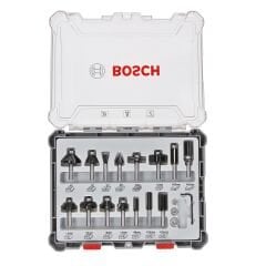 Bosch Pro Freze Seti 15 'li Karışık 6mm şaftlı