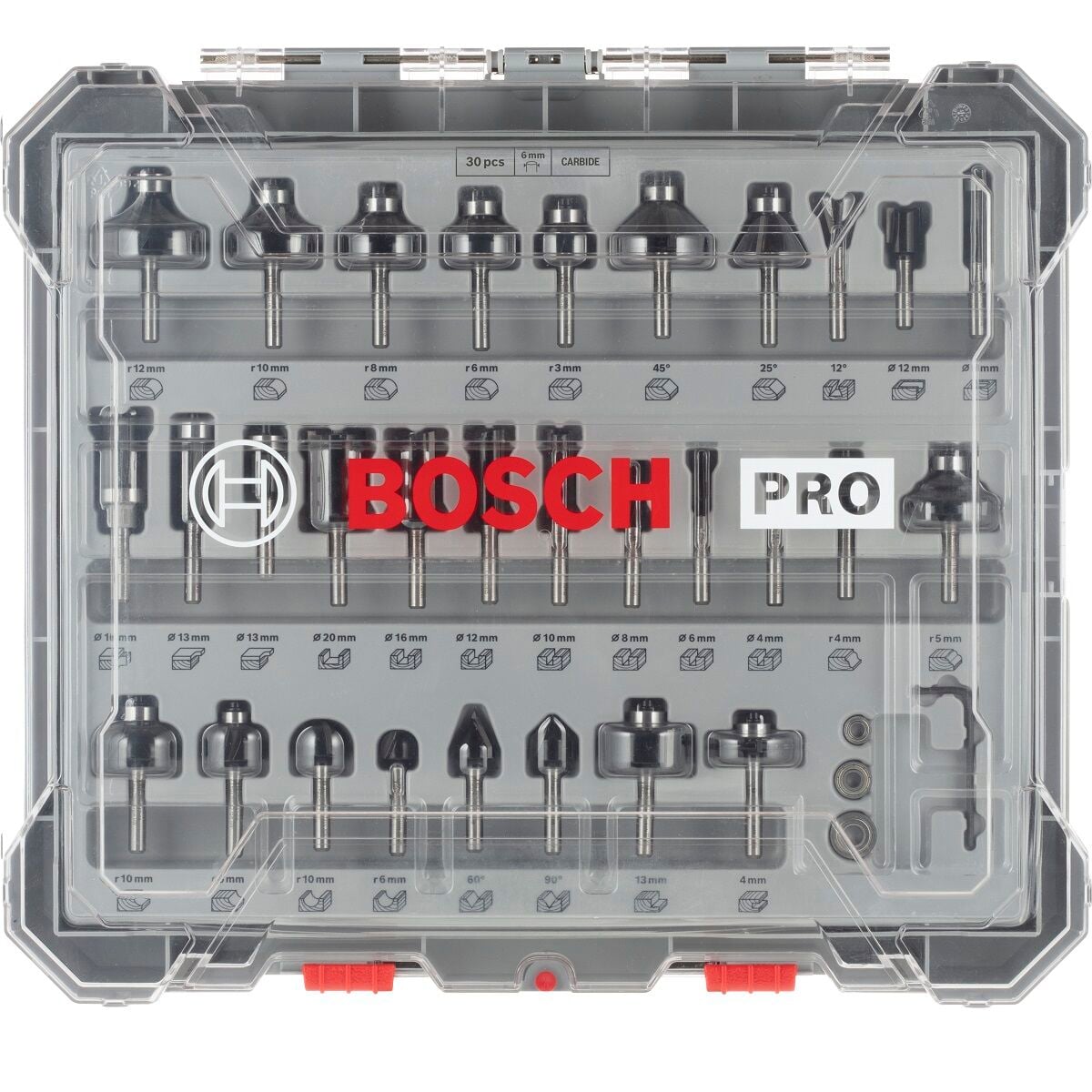 Bosch Freze Seti 30 Parça Karışık 6 mm (Pro) 2607017474