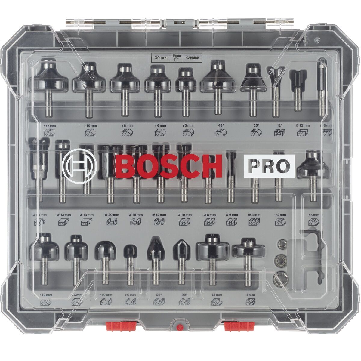 BOSCH FREZE SETİ 30 PARÇA KARIŞIK 8 MM PRO 2607017475