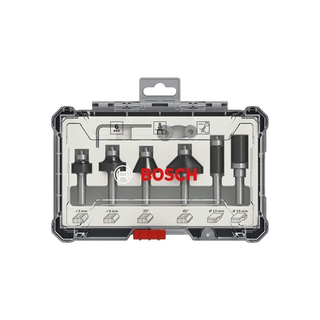 Bosch Freze Seti 6 Parça Düz 8mm Pro