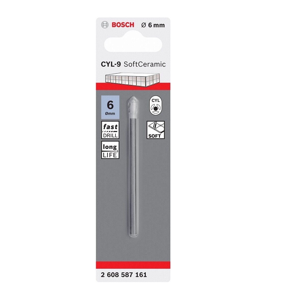 Bosch CYL-9 SoftCeramic Fayans Delme Ucu 6x80 mm 2608587161