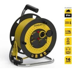 Stanley Profesyonel Makaralı Kablo St-P Serisi Termikli IP44 , 4 Kapaklı Soketli 40 Metre 3x2,5mm