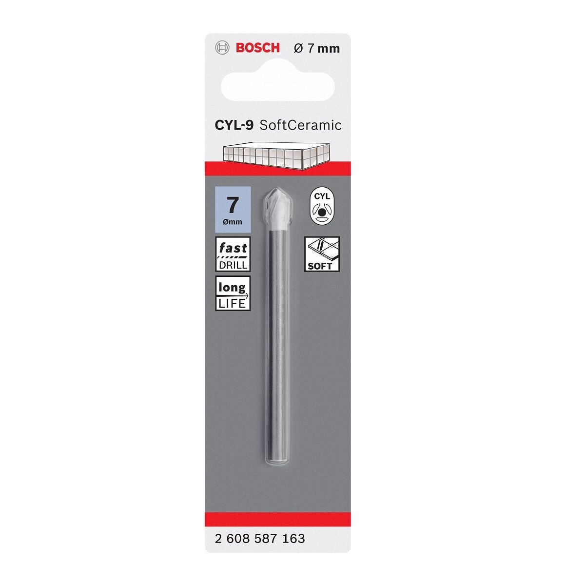 Bosch CYL-9 SoftCeramic Fayans Delme Ucu 7x80 mm 2608587163