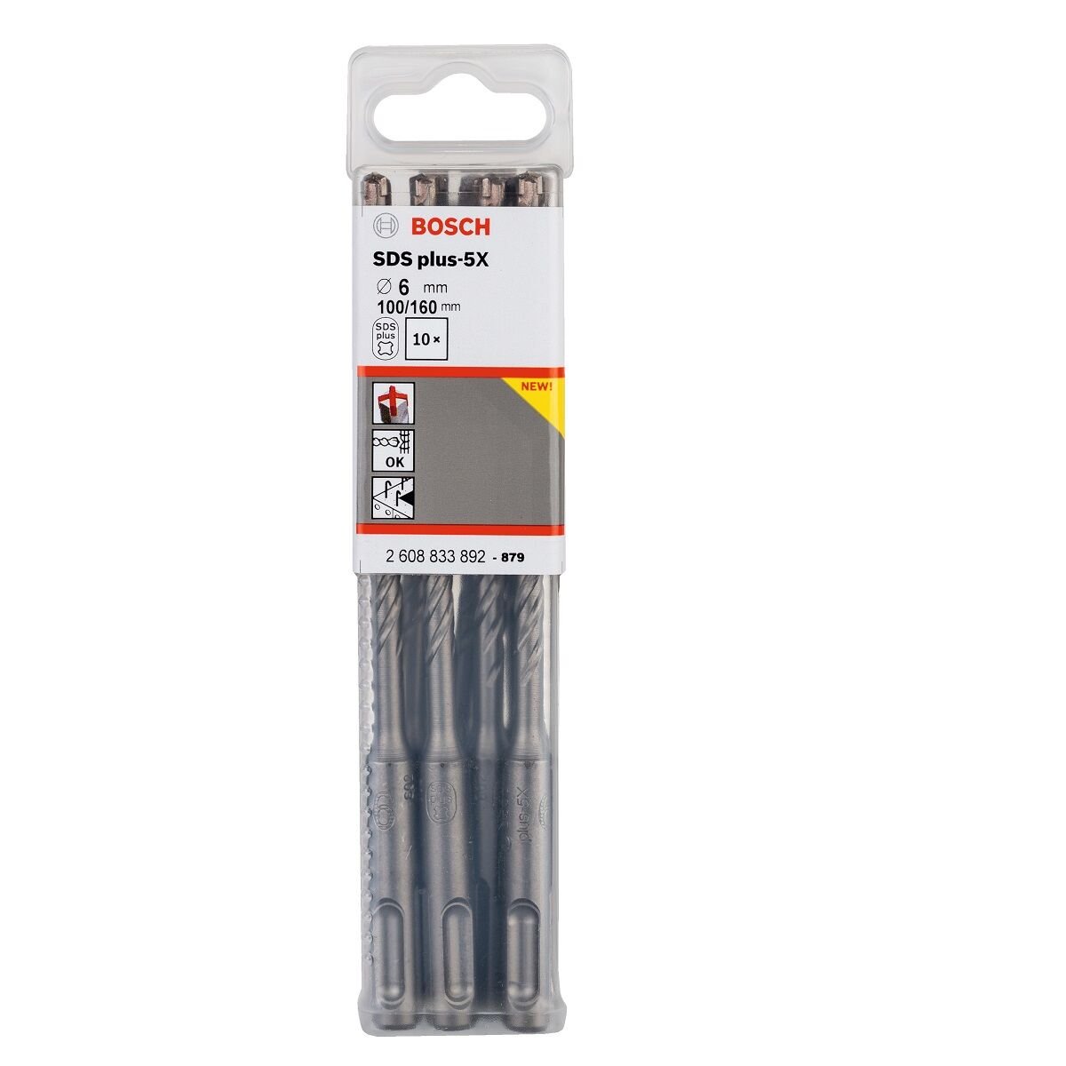 BOSCH SDS PLUS 5X KIRICI DELİCİ UCU 6X160MM 10'LU 2608833892