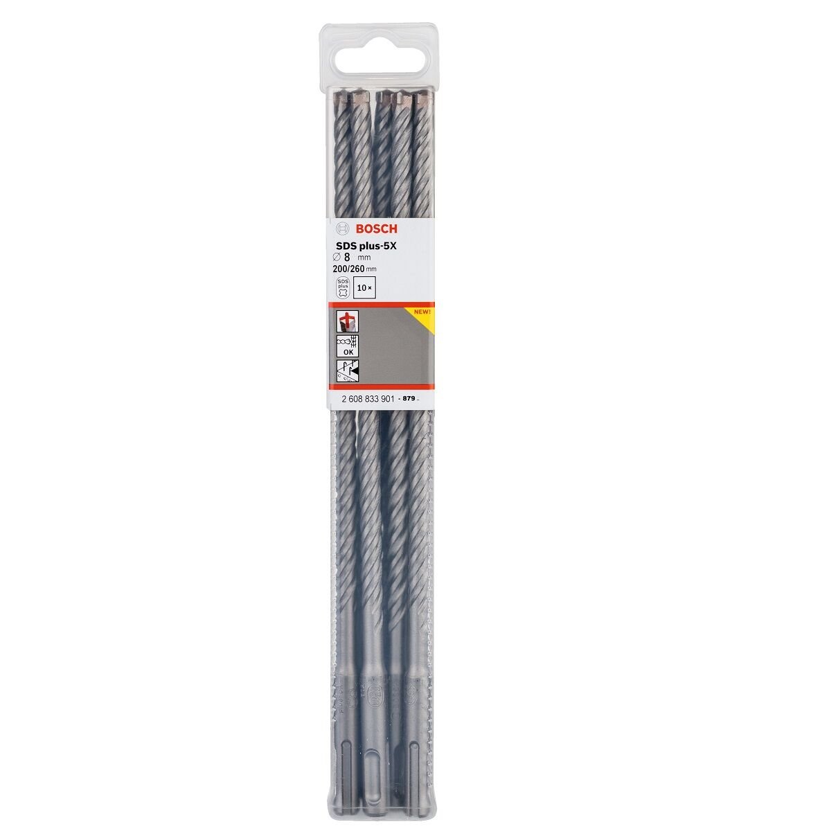 BOSCH SDS PLUS-5X DELİCİ UCU 8X260MM 10'LU 2608833901