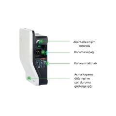 EVLİNK WALLBOX 22,1KW PLASTİK VE KABLOLU 1XT2 SOKET ELEKTRİKLİ ŞARJ İSTASYONU