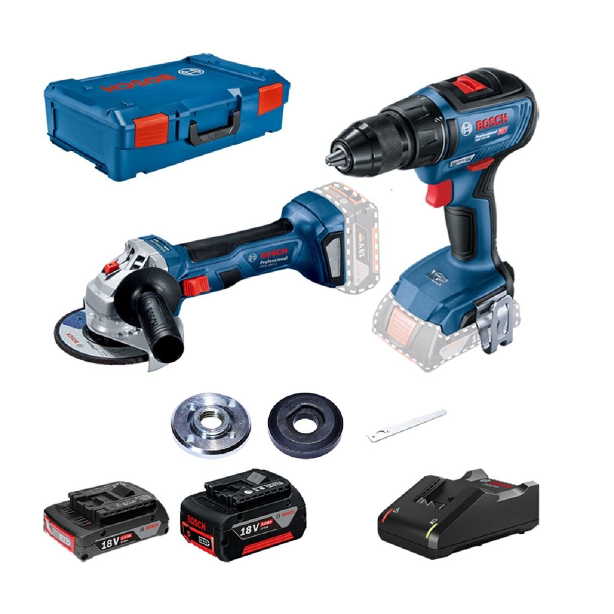 BOSCH GWS 180-LI + GSR 18V-50 AKÜLÜ AVUÇ TAŞLAMA - DELME VİDALAMA MAKİNESİ (1x2.0;1x5.0Ah) 0615990M47