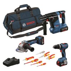 BOSCH GSB 18V-65+GWS 18V-11+GBH 18V-24 C+3XGBA5.0AH+VDE TORNAVİDA  VE PENSE SETİ