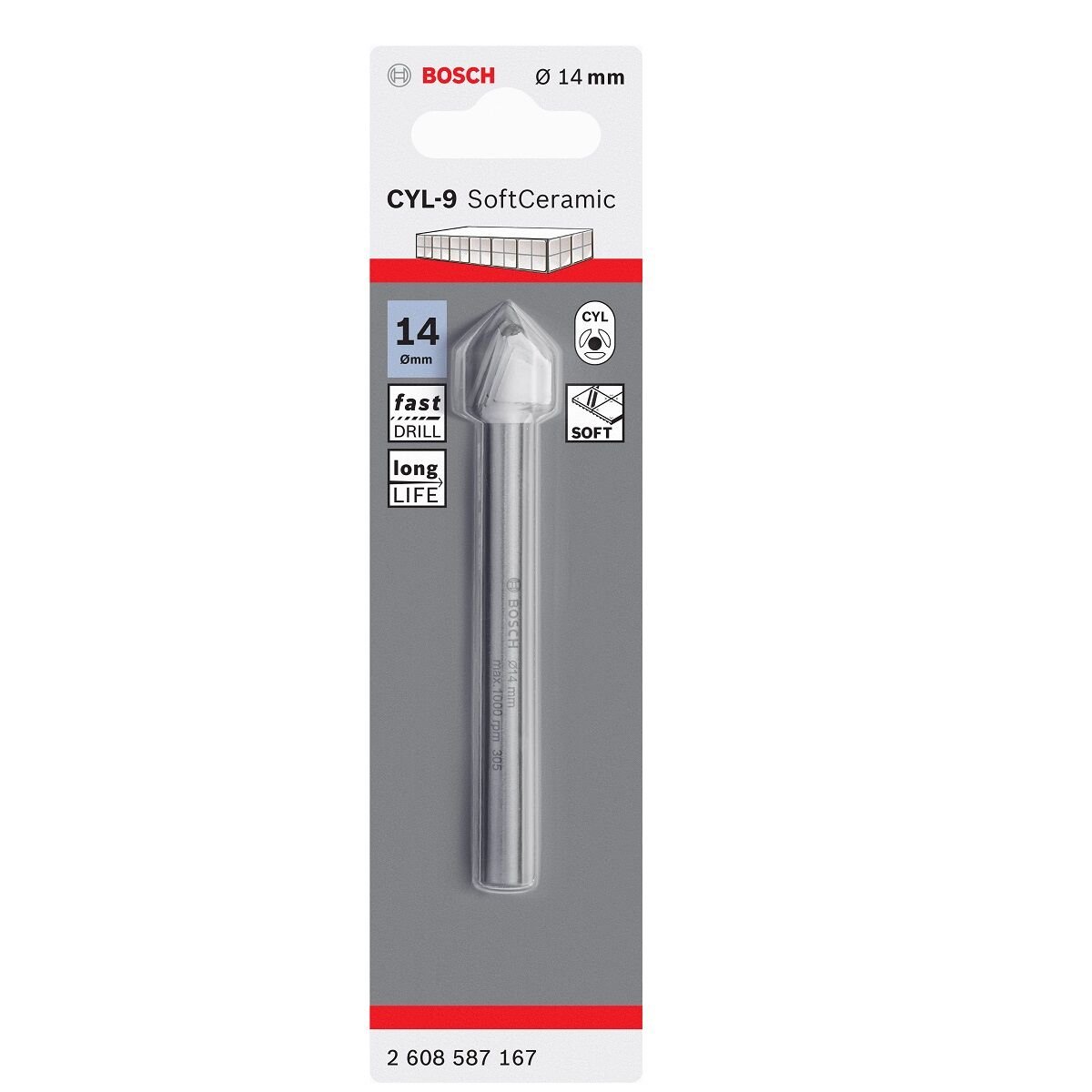 BOSCH CYL-9 SERAMİK MATKAP UCU 14X90 MM 2608587167