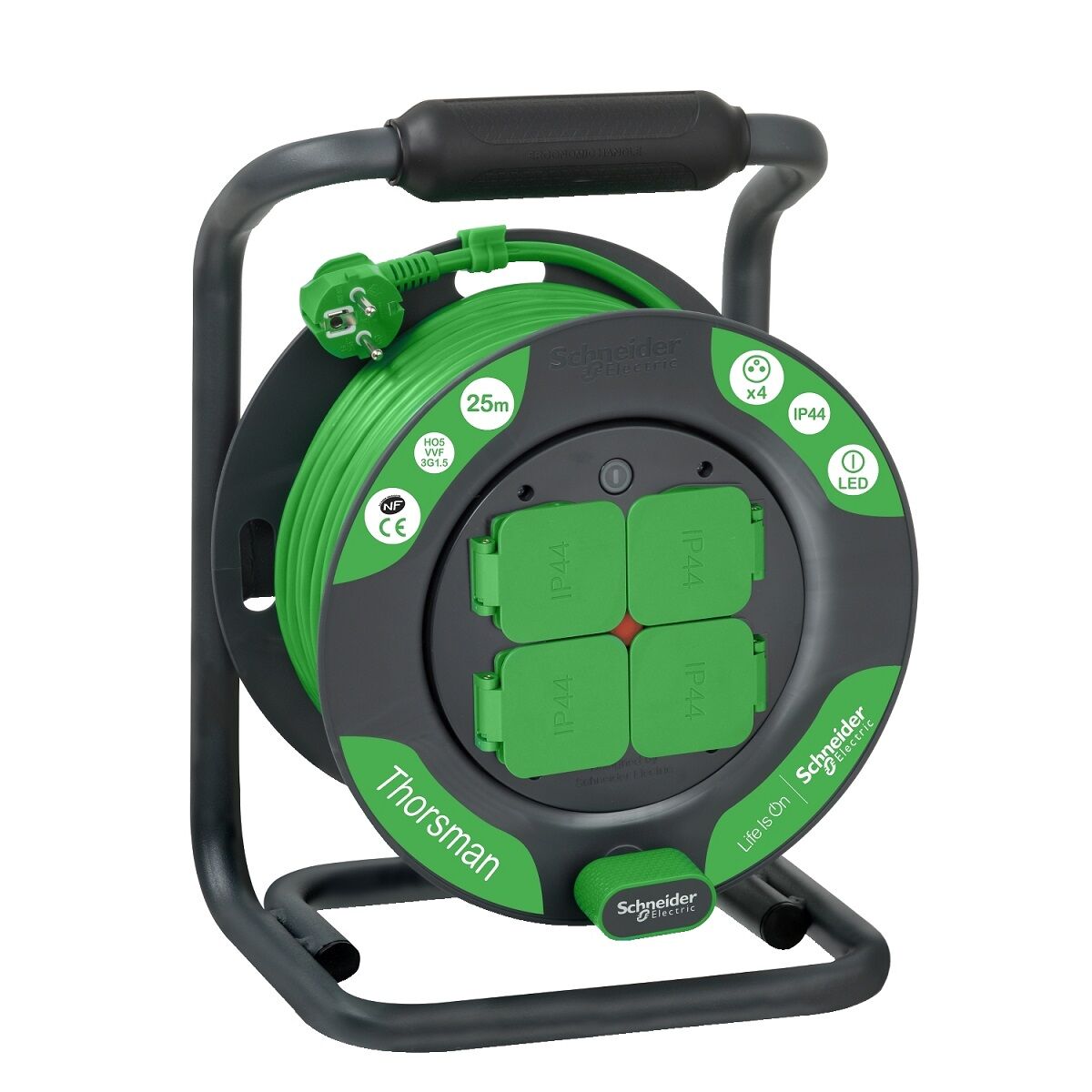 THORSMAN KLASİK TİP FRANSIZ STANDARTLI KABLO MAKARASI IP44  3X1,5MM 25 MT