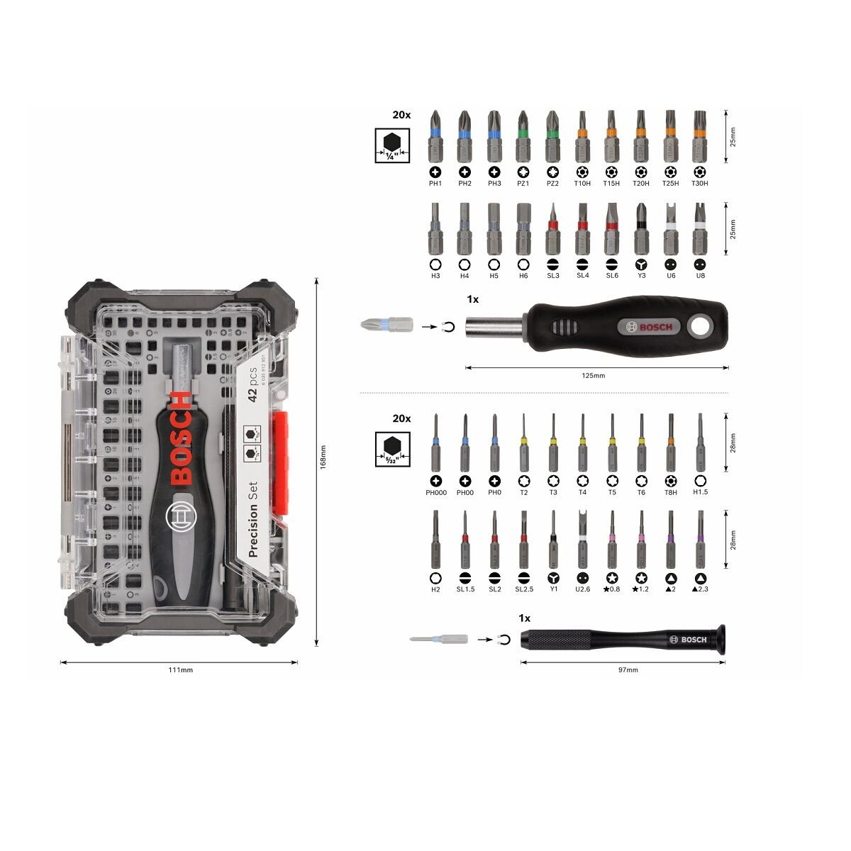 BOSCH 42 PARÇA HASSAS VİDALAMA UCU SETİ 2607002835
