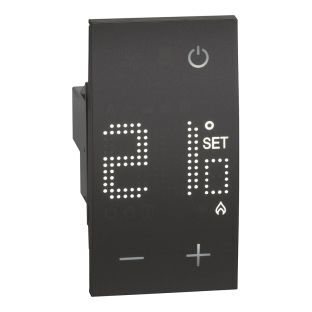 Elektronik Ortam Termostatı, 2A, 240V~, 2M, Siyah