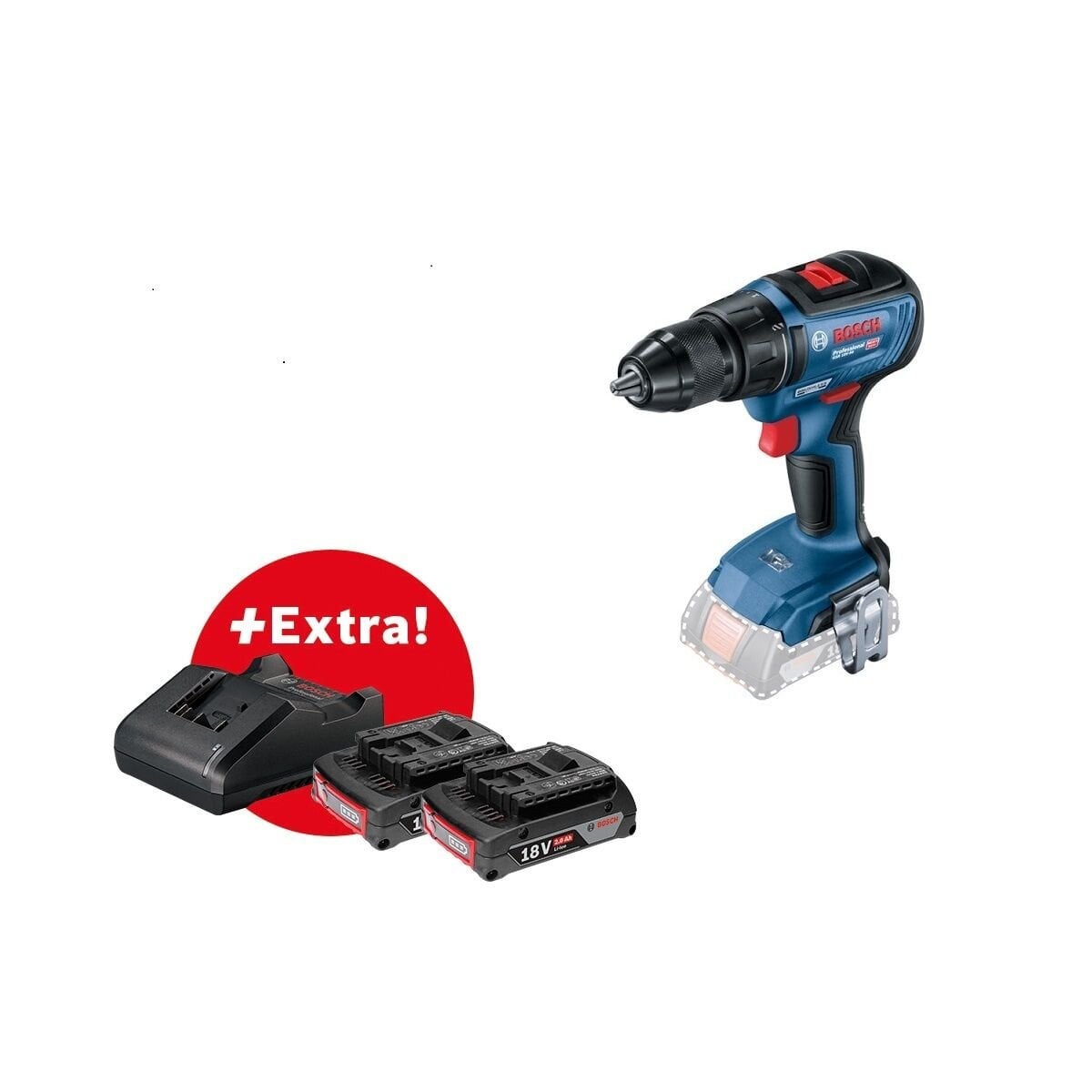 Bosch GSR 18V-50 2Ah Çift Akülü Delme Vidalama Makinesi 06019H5000