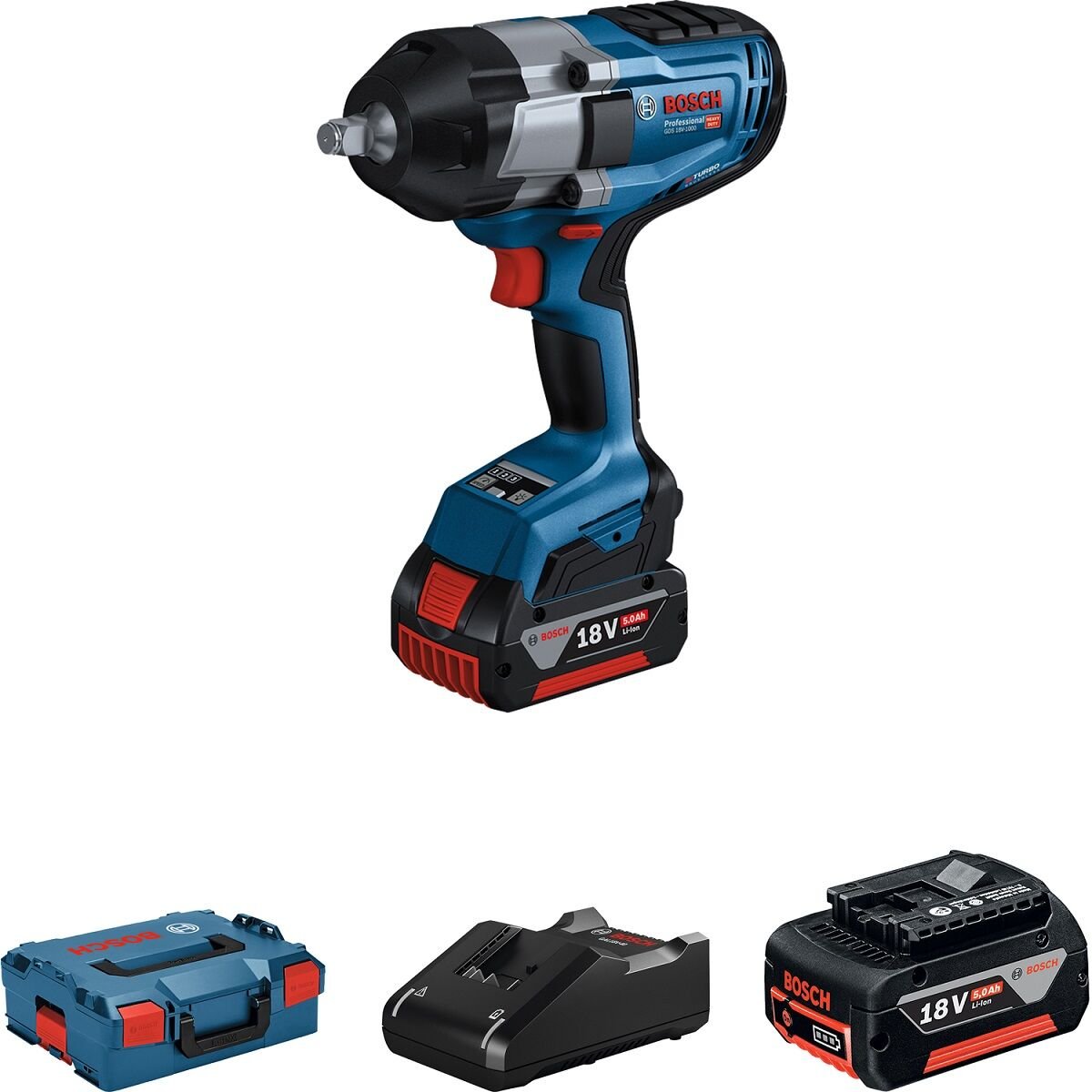 BOSCH GDS 18V-1000 DARBELİ SOMUN SIKMA 2X5.0AH 06019J8304
