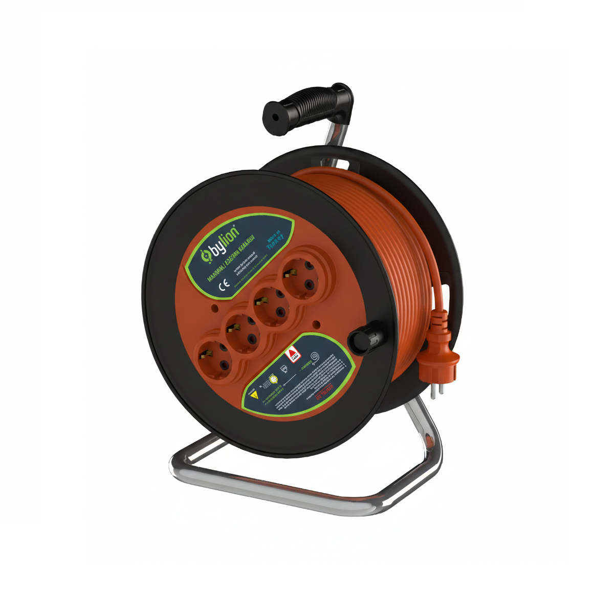 BYLION PMK-30325-F PLS BOBİN Ã˜280 IP20 F TYPE (SCHUKO) 3G2,5 30M TURUNCU KABLO