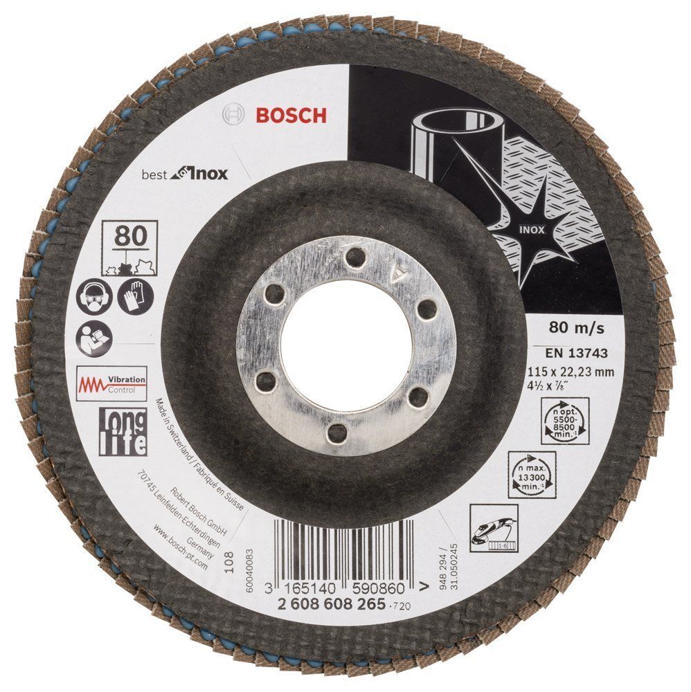 Bosch Flap Zımpara Diski 115 mm 80 K Best For İnox