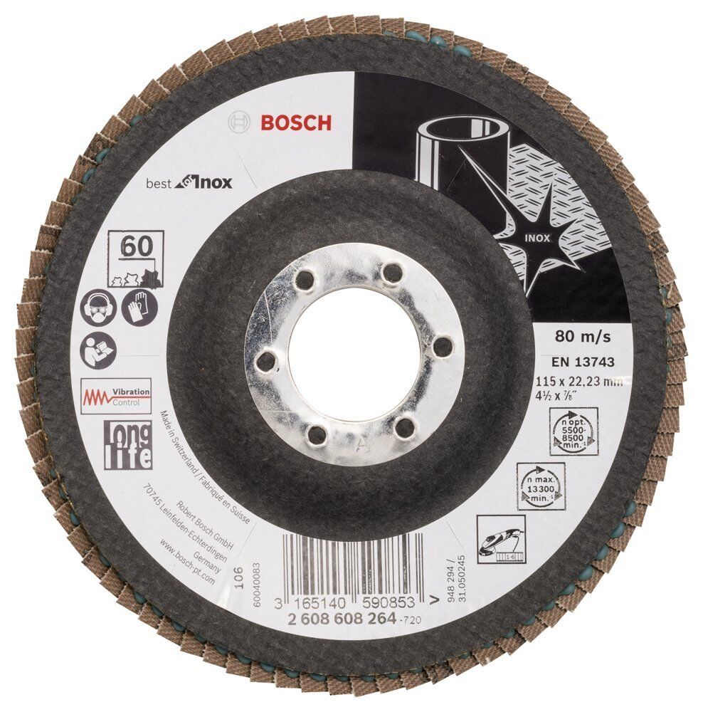 Bosch Flap Zımpara Diski 115 mm 60 K Best For İnox