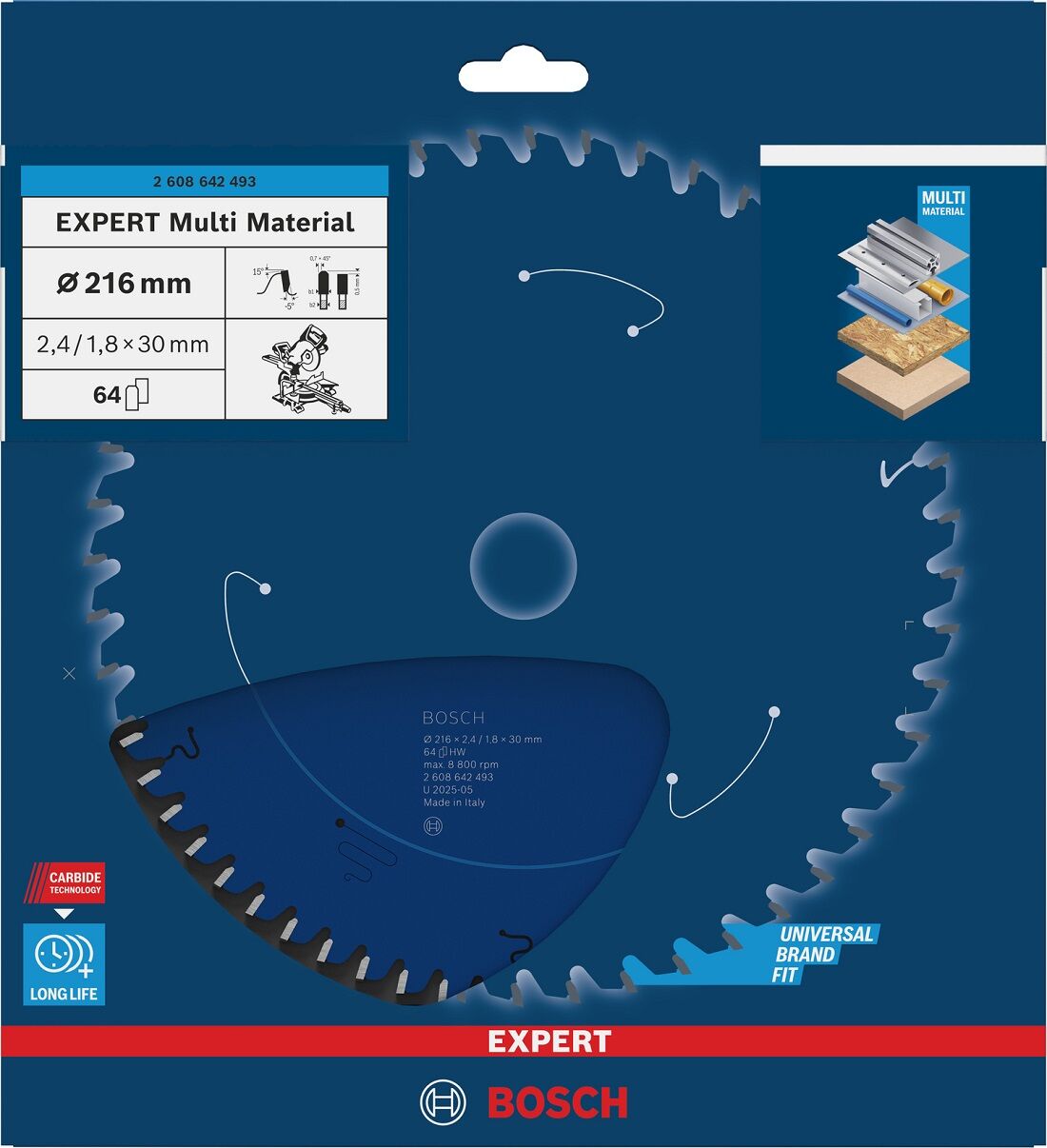 Bosch Expert For Multi Material Daire Testere Bıçağı 216*30 mm 64 Diş 2608642493