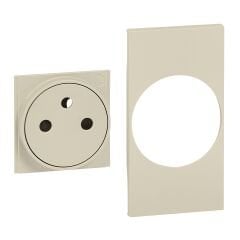 Düz Yüzeyli Fransız Tipi Topraklı Priz için Kapak, 2M, Kum Beji