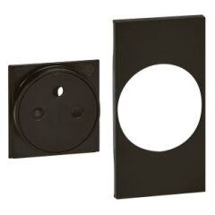 Düz Yüzeyli Fransız Tipi Topraklı Priz için Kapak, 2M, Siyah