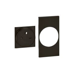 Düz Yüzeyli Fransız Tipi Topraklı Priz için Kapak, 2M, Siyah